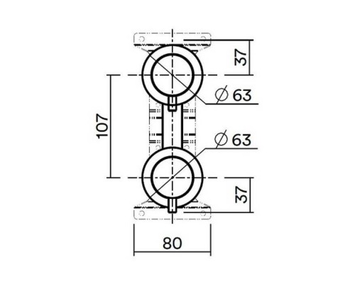 QuadroDesign Source IN047AS Встраиваемая часть смесителя из стены с переключателем на 2 потребителя, цвет brushed stainless steel. IN047AS