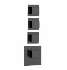 Bossini Cube Смеситель для душа, встраиваемый, термостатический, (внешняя часть), с запорным вентилем на 3 - 6 выхода., цвет: черный матовый. Z032205.073