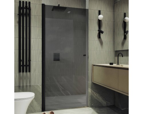 Душевая дверь в нишу Maybahglass MGD-806-6 80 см, профиль черный, стекло графит