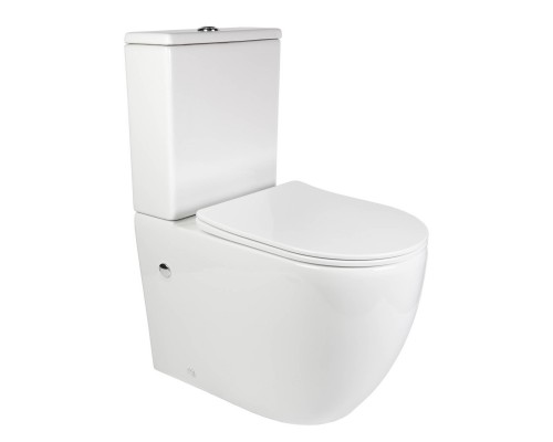 Унитаз-компакт напольный BOND Oval F12-00 безободковый, с микролифтом, система смыва Tornado, белый