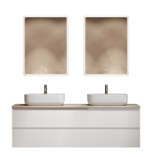Мебель для ванной комнаты Sancos Snob R 160, bianco, столешница бежевая TT160A2X, раковина CN5043