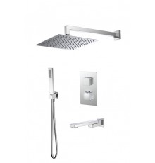 AQM8412CR Savona Набор с терм. для компл. ванны с изливом, верхним и ручн. душем, цвет хром AQM8412CR
