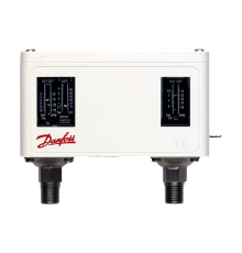 Реле высокого/низкого давления Danfoss KP 44, дифференциал 0,7 - 4 бар, 2 G 1/4  наружная, автоматический сброс. 060-001366