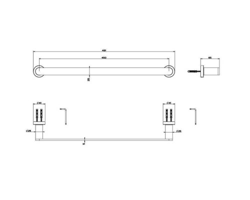 Gessi Emporio accessories Полотенцедержатель, 45 см, цвет: Black XL. 38900#299 Gessi Emporio accessories Полотенцедержатель, 45 см, цвет: Black XL. 38900#299