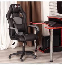 Игровое кресло TetChair Driver экокожа черная 36-6, ткань серая TW-12