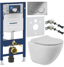 Комплект Унитаз подвесной BelBagno Amanda BB051CHR безободковый + Крышка BB2034SC с микролифтом + Инсталляция Geberit Duofix UP 320 111.300.00.5 + Кнопка Sigma 01 115.770.21.5 хром + Крепления 111.815.00.1 к стене + Шумоизоляция 156.050.00.1