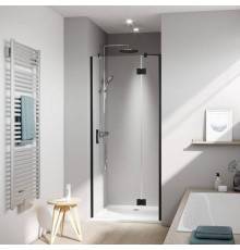 Kermi LIGA Дверь в нишу LI SFR 100x200см., Schwarz Soft+прозрачное стекло с Kermiclean, цвет: черный. LI SFR 10020 3PK