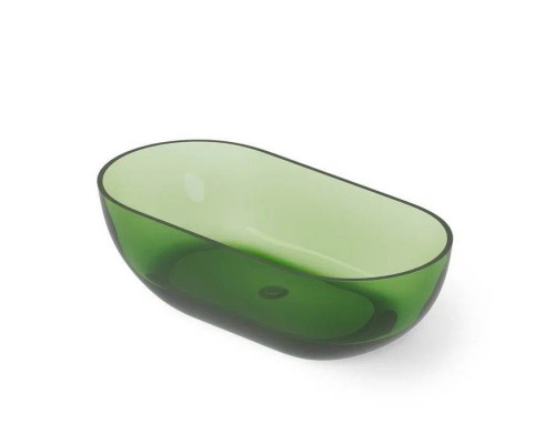 Dea Design Shadow Ванна 165х82х52см., отдельностоящая, Glasstek, прозрачная смола, цвет: Emerald R3. DD8619 1650 R3