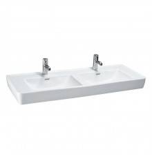 Laufen Pro S Раковина двойная 130x48х11.5см , с 1 отв., на каждую раковину, цвет: белый глянцевый. 8.1496.7.000.104.1
