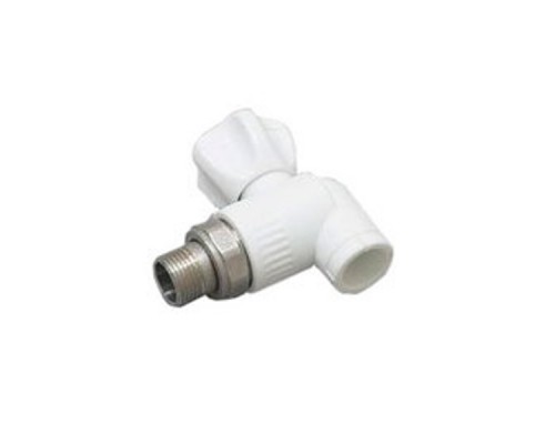 Угловой радиаторный шаровой кран Fusitek из ППР, диаметр: 25Х3/4мм FT07402