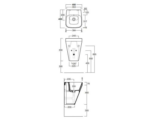 Simas Baden Baden Раковина 40х45х55 см, 1 отв., цвет: белый . F85,  BB13bi*1
