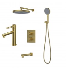 Комплект для ванной IDDIS Duna Душевой комплект IDDIS Duna DUNMGSTi68 С ВНУТРЕННЕЙ ЧАСТЬЮ + Смеситель для раковины DUNMG00i01, матовое золото