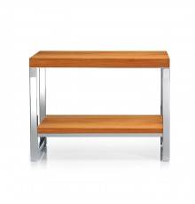 Decor Walther Wood SM Скамейка с полкой 60x30x44см, напольная, цвет: сталь полированная / светлый бук. 0927186