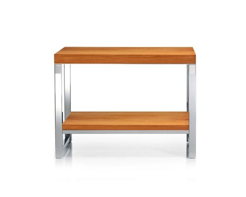 Decor Walther Wood SM Скамейка с полкой 60x30x44см, напольная, цвет: сталь полированная / светлый бук. 0927186