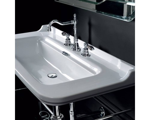 Kerasan Waldorf Раковина 120х55 см, 3 отв., керамическая, цвет: белый/хром. 4144K1bi/cr*3