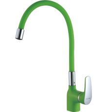 Смеситель для кухни Shevanik S443-5 с гибким изливом, зеленый