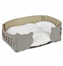 ADJ Лежанка Cat, 60x42xH15 см., цвет: белый/панна котта. 1560C.10/16