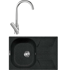 Комплект Мойка кухонная Lava L2.BAS basalt + Смеситель SG07 CR chrome