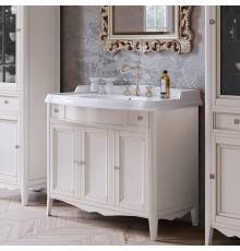 TW Veronica, База с раковиной Simas AR874bi*1 105x56см, с 1отв.,  2 верх.ящ. 3 распашные дверки, доводч. Blum, ручки: Riflesso бронза, напольная, цвет: VINTAGE. VER5105-V+AR874bi*1 комплект