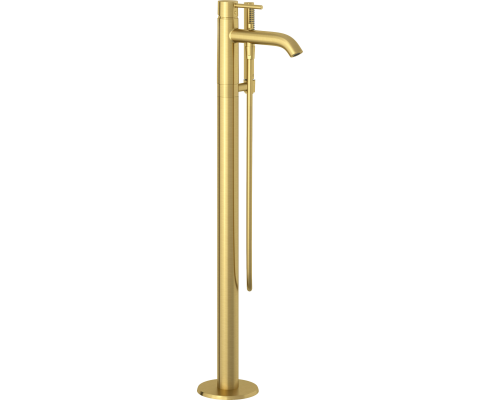Напольный смеситель для ванны с душем Kludi Bozz 38590N076 брашированное золото