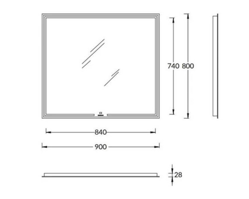 Kerama Marazzi Mio Зеркало прямоугольное,nbsp;90х80см.. MIO.mi.90\WHT