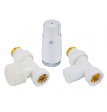 Комплект Schlosser DN15 GZ1/2 x GW1/2 проходной с головкой Мини M30x1,5, Белый 602200057