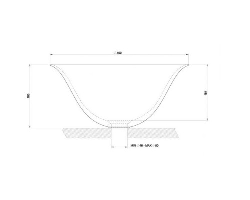 Gessi Goccia Раковина 40х18.5 см, без отв., накладная, цвет: черный. 39124#519