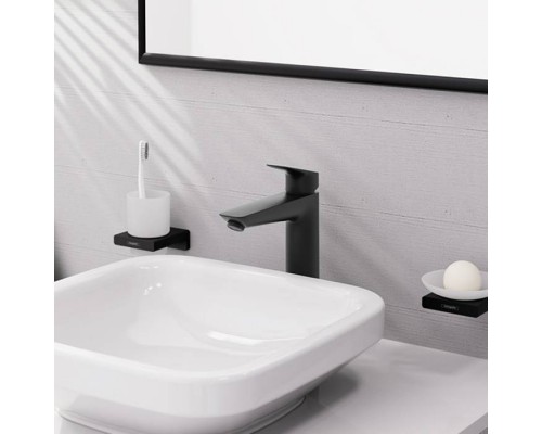 Hansgrohe Logis Смеситель для раковины, 1 отв., с донным клапаном, цвет: черный матовый Hansgrohe Logis Смеситель для раковины, 1 отв., с донным клапаном, цвет: черный матовый