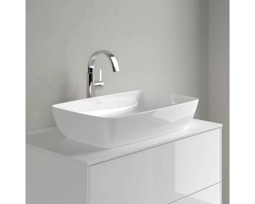 VilleroyBoch Artis Раковина 58х38.5х12.5см., накладная, без отв., без перелива, TitanCeram, цвет: альпийский белый. 41725801
