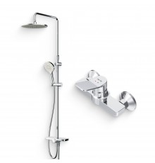 Душевой комплект Смеситель для душа AM.PM X-Joy F85A20000 + Стойка Like F0780200