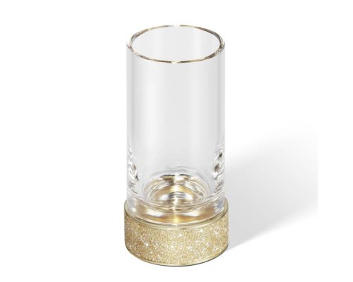 Decor Walther Rocks SMG Стакан настольный, прозрачное стекло, с кристаллами Swarovski, цвет: золото матовое. 0933982