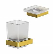 Набор Стакан WHITECROSS Cubo CU2430GL золото + Мыльница CU2420GL золото