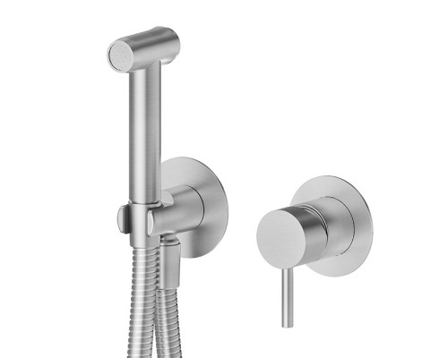 Newform X-STEEL 316 Смеситель с гигиеническим душем, держатель, шланг 120см., цвет: Stainless Steel. 69681EX.50.050