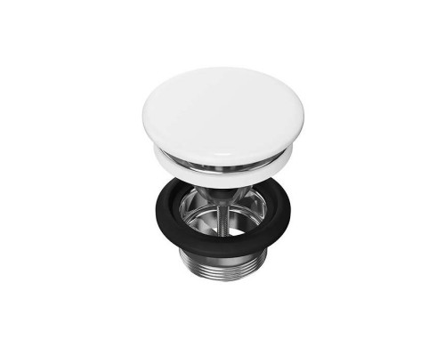 Kerama Marazzi Донный клапан laquo;клик-клакraquo; для раковины с керамической крышкой, цвет: белый глянцевый. DRR.2\WHT Kerama Marazzi Донный клапан laquo;клик-клакraquo; для раковины с керамической крышкой, цвет: белый глянцевый. DRR.2\WHT