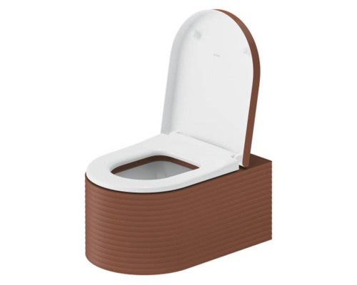 Duravit Millio Унитаз подвесной, 37х57см.,  декор Grooves, крепление в компл., цвет: матовая корица. 250509FC