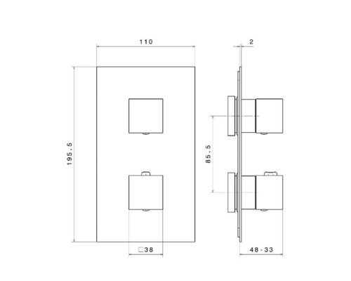 Kerama Marazzi Futura Смеситель для душа, встраиваемый, термостатический, цвет: хром. 67648EKM.21.018 Kerama Marazzi Futura Смеситель для душа, встраиваемый, термостатический, цвет: хром. 67648EKM.21.018