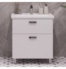 Тумба с раковиной SanStar Gretta 60 напольная, белая, раковина Kirovit Фостер 60