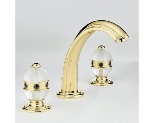 THG Amboise Onyx noir Смеситель для раковины, 3 отв., цвет: золото/оникс. A1M-F01-151
