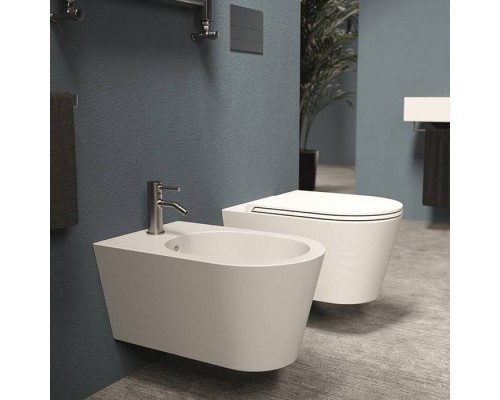 Alice Hide Round Унитаз 57х37см., подвесной, безободковый, без сиденья и крышки, цвет: белый глянцевый. 31170101,  FIX10