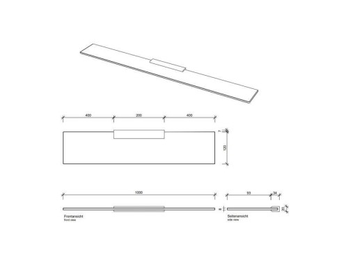 Decor Walther Tube GLA100 Полка стеклянная 100x13см, подвесной, цвет: хром. 0541600