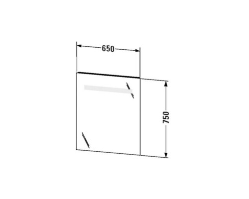Duravit Ketho Зеркало 75х65х4.1см., с подсветкой . 1 сенс выкл справа внизу. KT7330