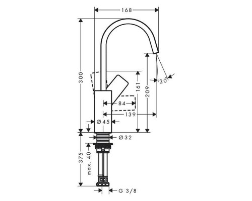 Hansgrohe Vivenis Смеситель для раковины 210, на 1 отв., с поворотным изливом, цвет: белый матовый	. 75032700
