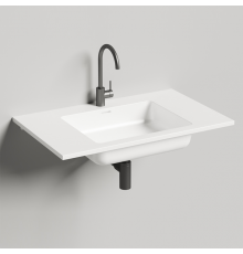 Salini Onda Раковина 80x50х16.3cм., без отв., c переливом, мат-л: S-Stone, цвет: белый матовый. 1402201M