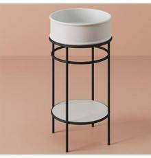 Artceram VOGUE Металическая структура Oslash;44хh72,5см с раковиной Atelier без отв. под смеситель, напольная, цвет: черный матовый/белый матовый. ACA058 17,  ATL001 01 00