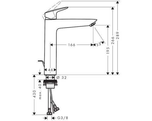 Hansgrohe Logis Смеситель для раковины, 1 отв., с донным клапаном, цвет: черный матовый Hansgrohe Logis Смеситель для раковины, 1 отв., с донным клапаном, цвет: черный матовый