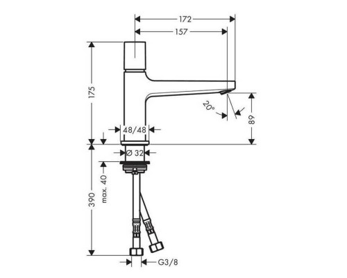 Hansgrohe Metropol смеситель для раковины однорычажный, 100, цвет: хром. 32500000 Hansgrohe Metropol смеситель для раковины однорычажный, 100, цвет: хром. 32500000
