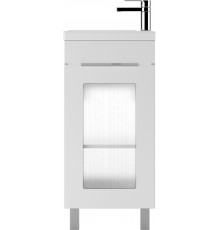 Тумба с раковиной Айсберг Кристалл 40 напольная, белая, раковина Миранда