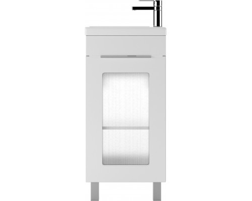 Тумба с раковиной Айсберг Кристалл 40 напольная, белая, раковина Миранда