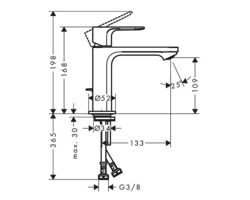 Hansgrohe Rebris E Смеситель для раковины, 1 отв., с донным клапаном, цвет: черный матовый. 72557670 Hansgrohe Rebris E Смеситель для раковины, 1 отв., с донным клапаном, цвет: черный матовый. 72557670