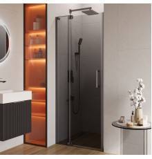 Душевая дверь в нишу Cezares Slider B 1 70/80 Grigio GM, профиль оружейная сталь, стекло серое